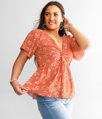 Daytrip Front Twist Peplum Top