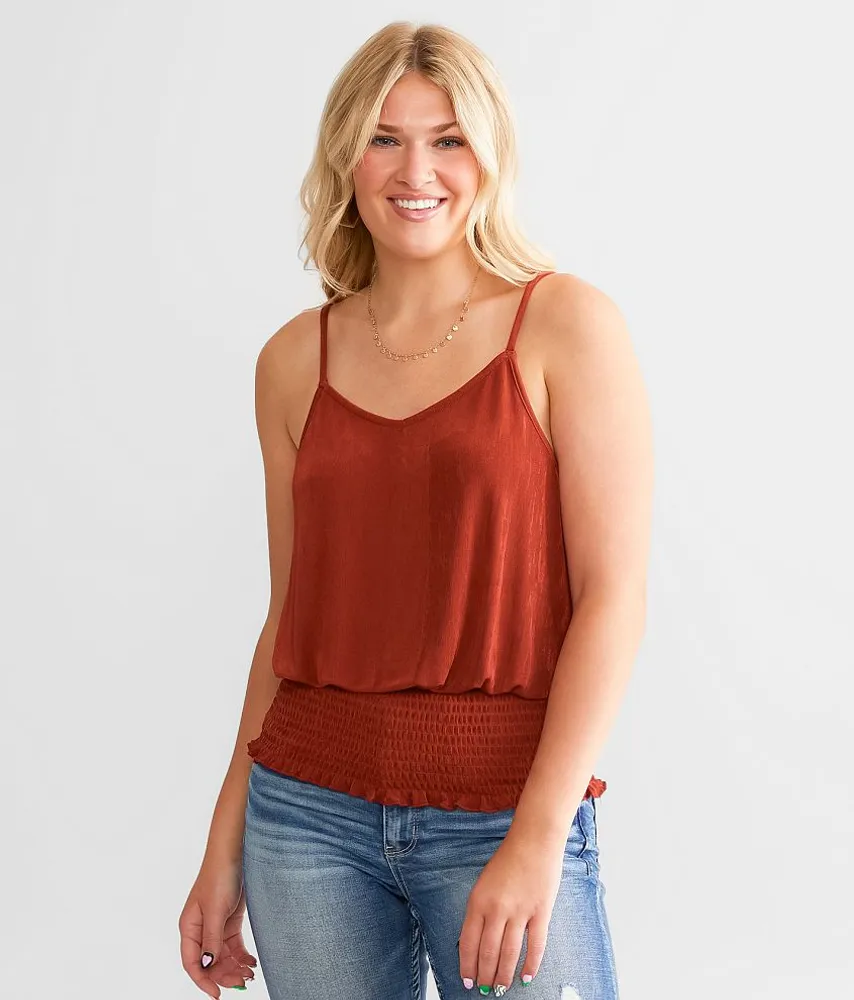 Daytrip Smocked Sheen Tank Top