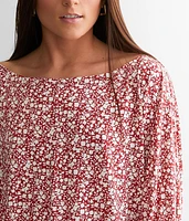 Floral Print Dolman Top