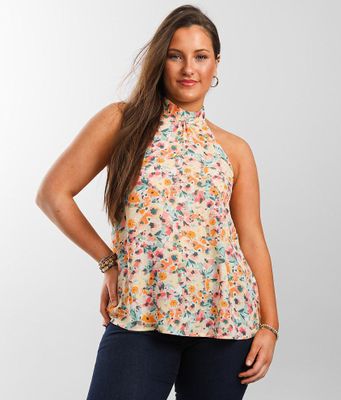 Willow & Root Floral Chiffon Tank Top