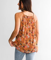 Floral Print Chiffon Tank Top