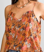 Floral Print Chiffon Tank Top