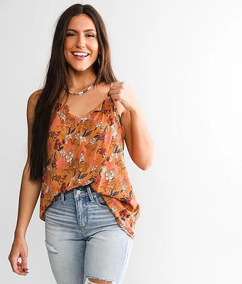 Floral Print Chiffon Tank Top