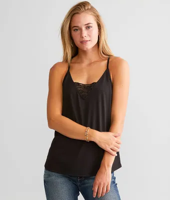 Daytrip Floral Lace Inset Tank Top