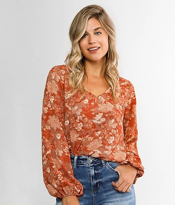 Textured Floral Top