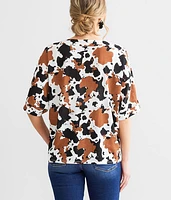 Cow Print Dolman Top