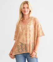 Daytrip Embroidered Lace Mesh Top