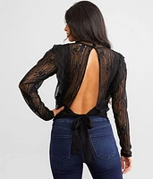 Open Back Tie Crochet Top