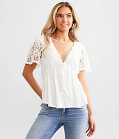 Daytrip Crochet Peplum Top