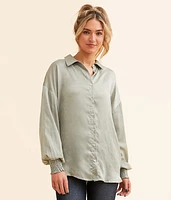 Satin Rhinestone Blouse