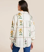Floral Satin Oversized Blouse