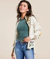 Floral Satin Oversized Blouse