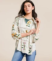 Floral Satin Oversized Blouse