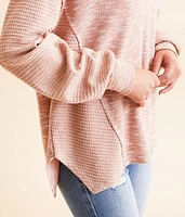Pieced Waffle Knit Top