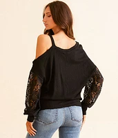Cold Shoulder Textured Top