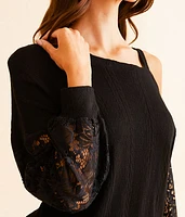 Cold Shoulder Textured Top