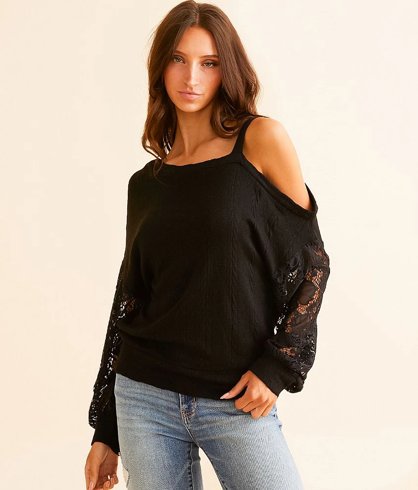 Daytrip Cold Shoulder Textured Top