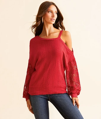 Daytrip Cold Shoulder Textured Top