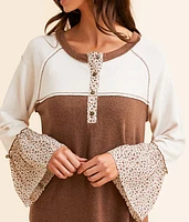 Color Block Henley Top
