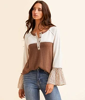 Color Block Henley Top