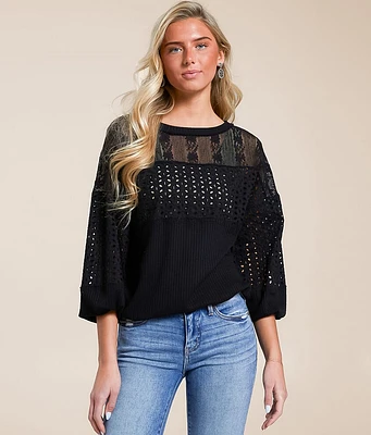 Pieced Eyelet Top