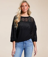 Pieced Eyelet Top