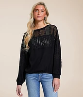 Pieced Eyelet Top