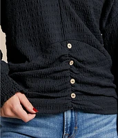 Textured Faux Button Top