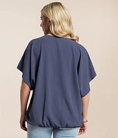 Crinkle Front Tie Top