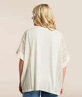 Pieced Pointelle Floral Top