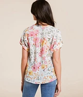 Crinkle Floral Top