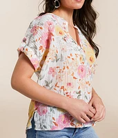 Crinkle Floral Top