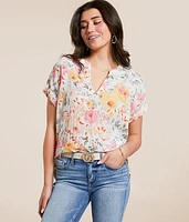 Crinkle Floral Top