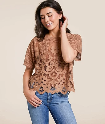 Crochet Lace Scalloped Top