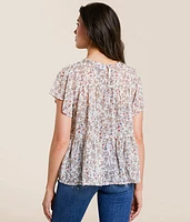 Floral Chiffon Tiered Top