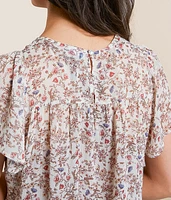 Floral Chiffon Tiered Top