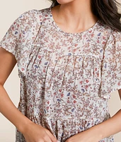 Floral Chiffon Tiered Top