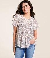 Floral Chiffon Tiered Top