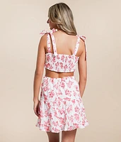 Floral Cut-Out Mini Dress