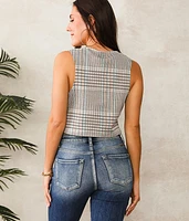 Houndstooth Cropped Vest