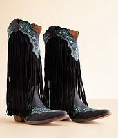 Tequila Sunrise Fringe Western Leather Boot