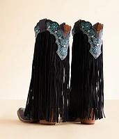 Tequila Sunrise Fringe Western Leather Boot
