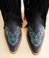 Tequila Sunrise Fringe Western Leather Boot