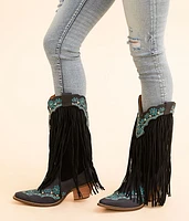 Tequila Sunrise Fringe Western Leather Boot