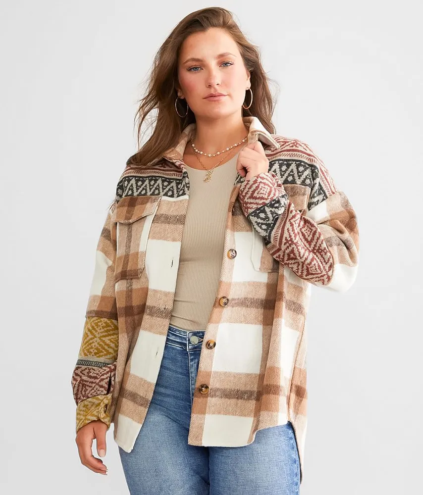 BKE Aztec Plaid Shacket