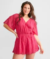 Davi & Dani Surplice Keyhole Open Back Romper