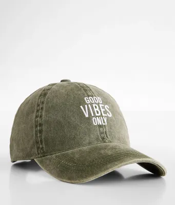 Good Vibes Only Washed Baseball Hat