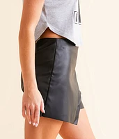 Pleather Skort