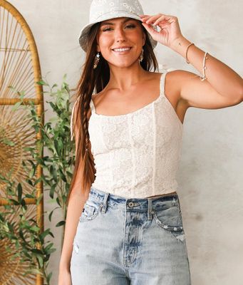 Willow & Root Lace Corset Cropped Tank Top