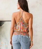 Surplice Floral Cropped Tank Top